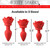Buy the Booty Sparks Blooming Red Rose 11-Function Remote Control Rechargeable Vibrating Silicone Butt Plug in Large Anal Buttplug - XR Brands