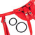 buy the Stormy Leather Terra Firma Dee Leather Strap-On Dildo Harness with D-Rings in Red - The StockRoom KinkLab