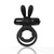 Buy the OHare 4T Treble OHare 5-Function Vibrating Silicone Rabbit Double Love Ring in Black - The Screaming O