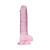 Realrock 7" Realistic Dildo With Balls -Clear Pink