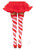 Spandex Sheer Candy Cane Striped Thigh Highs - O/S - Red/White