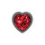 Cheeky Charms-Gunmetal Metal Butt Plug-  Dark Red Heart-Large