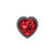 Cheeky Charms-Gunmetal Metal Butt Plug- Heart-Dark Red-Small