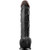 Buy the Real Feel Deluxe No. 12 13.5 inch Wallbanger Realistic Vibrating Dildo in Black Flesh strap-on compatible dong - Pipedreams Products