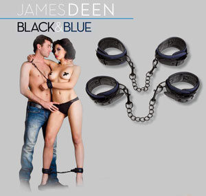 James Deen Black and Blue Tethered Ankle Cuffs