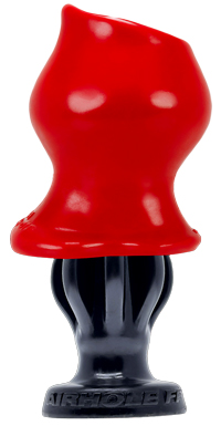 OxBalls Airhole Plug FF Finned Liquid Platinum Silicone Buttplug in red pighole ff hollow plug