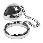 Rimba Polished Stainless Steel Cock Ring with Anal Egg