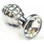 Buy the Stainless Steel Medium Threaded Anal Butt Plug with Clear Jeweled Base - Rouge Garments