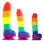 Buy the Colours Pride Edition 8 inch Realistic Rainbow Silicone Dong - NS Novelties