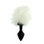 Buy the White Beginner Bunny Tail Black Metal Butt Plug - Shots Toys Ouch!