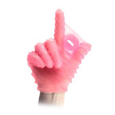 Buy the Textured Ambidextrous Erotic Massage Masturbation Glove Passion Pink Small-Medium - Booty Glove