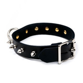 Buy the Spiked Black Leather Adjustable Locking Collar - The StockRoom