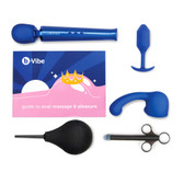 Buy the b-Vibe x Le Wand Anal Massage & Education Set Petite 16-function Rechargeable Wand Massager Petite Curve Attachment snug plug 2 douche lube applicator - COTR