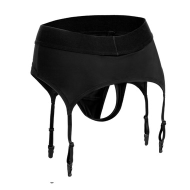 Boundless Thong With Garter - S/m - Black