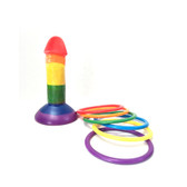 Buy the Rainbow Pecker Party Ring Toss Game with 6 multicolor rings - Hott Products