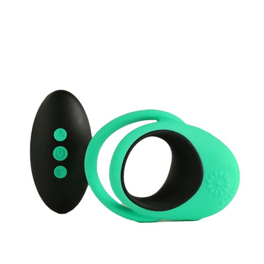 Buy the Link Up Remote Alpha 10-function Rechargeable Vibrating Silicone Dual  Ring Cockring