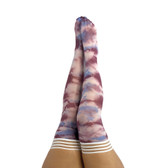 Buy the Madisen Blue & Purple Tie-Dye No-Slip Thigh High Tights - Kix'ies