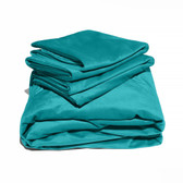 Buy the Liquid Velvet King Size Sheet & Pillow Covers in Cyan Blue - OneUp Innovations Liberator