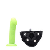 Buy the Lime Green Vamp Silicone Dildo & Vibrating Strap-On Harness Kit with 3-speed Bullet Vibe - Tantus Inc