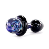 Buy the Galaxy Cobalt Small Bulb Short Stem Butt Plug with Galaxy Marble Plug - Crystal Delights