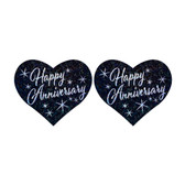 Buy the Love Happy Anniversary Silver on Black Heart-shaped Nipple Pasties - Pastease