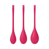 Buy the Yoni Power 1 Balls 3-piece Silicone Kegel Exercise Training Set in Red Ben Wa PC Pelvic Floor Muscles - EIS Satisfyer