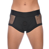 Buy the Em.Ex. Fit Fishnet Active Strap-On O-Ring Harness Wear Gender Neutral Brief Underwear in Black - Sportsheets LLC