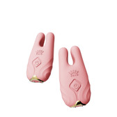 Buy the Legend Nave 8-function Rechargeable Vibrating Silicone Nipple Clamps with App Control in Coral Pink & Gold - Zalo USA