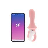 Buy the Air Pump Booty 5 12-function Connect App-controlled Bluetooth Rechargeable Inflatable Silicone Anal Vibrator in Pink - EIS Satisfyer