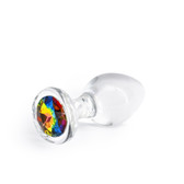 Buy the Crystal Desires Round Rainbow Medium Clear Borosilicate Glass Anal Plug  - NS Novelties