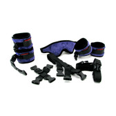Buy the Black Label Bed Buckler Tether & Cuff Restraint System Fluffy Purple & Black - OneUp Innovations Liberator Luvu Brands