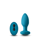 Buy The Inya Alpine 16-function Remote Control Rechargeable Vibrating & Gyrating Silicone Butt Plug in Teal Blue - NS Novelties