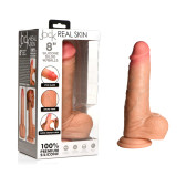 Jock Real Skin Silicone Dildo with Balls 8 in. -Light