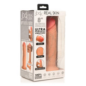 Jock 8" Vibrating Realistic Skin Silicone Dildo -Light