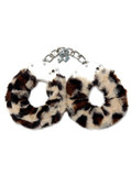 FURRY CUFFS WITH EYE MASK - LEOPARD