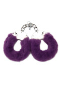 FURRY CUFFS WITH EYE MASK - PURPLE