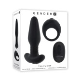 Gender X Teamwork  Cock Ring &  Anal plug , Black