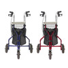Medline 3-Wheel Steel Rollator shown in red and blue