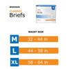 McKesson Unisex Adult Incontinence Brief sizing chart