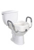 Drive 4-1/2 Inch Elongated Raised Toilet Seat with Arms in toilet