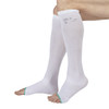 McKesson - Knee High Anti-Embolism Stocking, 20-30mmHg, White with Inspection Toe in use
