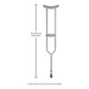 McKesson Bariatric Underarm Crutches, Adult - 500 lb Weight Capacity - size information