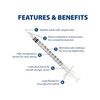 Easy-Touch Insulin Syringe with Needle, 28g features