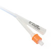 Medline 100% Silicone Foley Catheter with Coude Tip, 10cc Balloon  - drainage and balloon port view