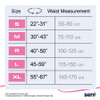 Seni Super Quatro Overnight Briefs with Tabs, Heavy Absorbency - sizing chart
