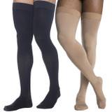 Sigvaris Microfiber - Men's Thigh High 20-30mmHg Compression Support Stockings (Grip Tops) Full length View