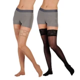 Juzo Attractive OTC - Women's 15-20mmHg Support/Compression Stockings (Thigh High) Full Length View