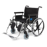 Medline Shuttle - Extra-Wide Wheelchair (Desk-Length Armrest) Front View