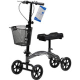 Dynarex -  Compact Steerable Knee Walker with Basket Front View
