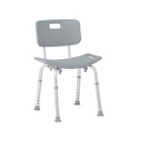 Medline Guardian Aluminum Bath Chair with Back Front View